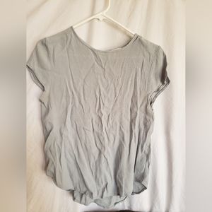 H&M blue short sleeve blouse spring lightweight